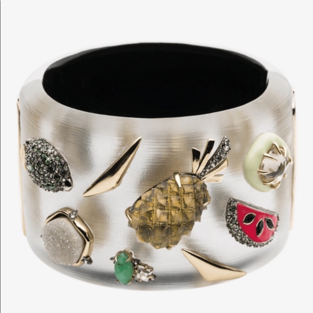 ALEXIS BITTAR Rare White Lucite Fruit Pineapple Bracelet